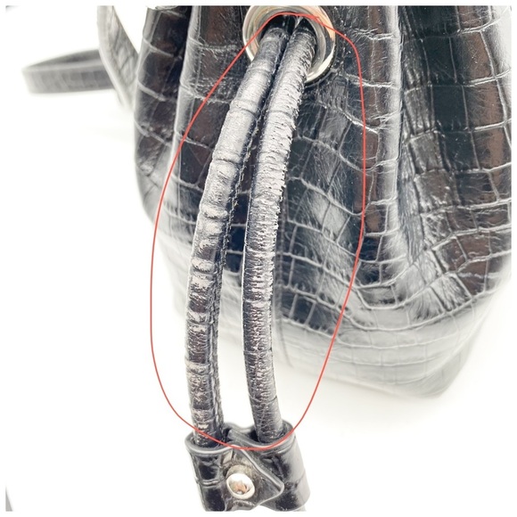 Rebecca Minkoff Embossed‎ Leather Mini Kate Bucket Bag in Black - Picture 12 of 15